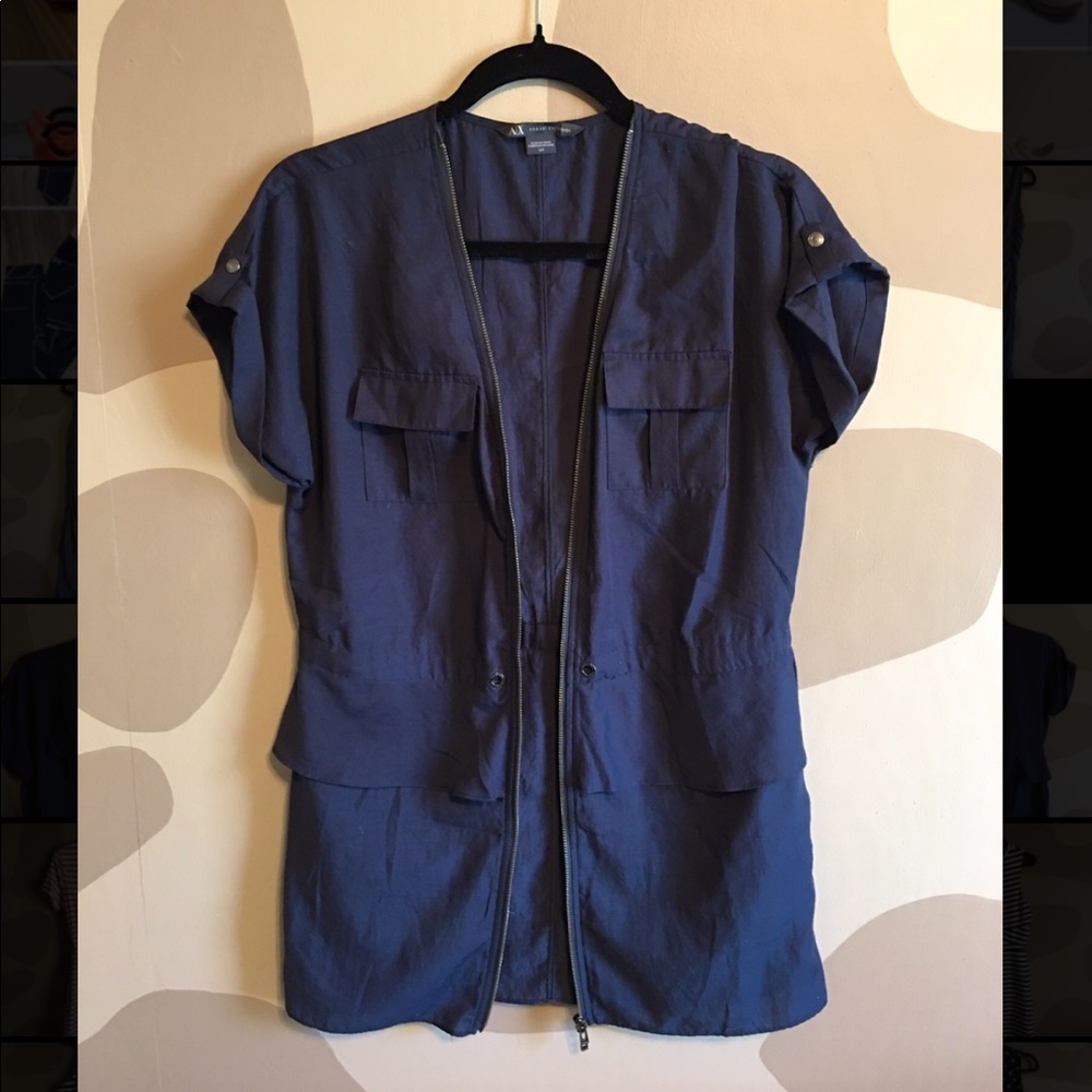 Armani Exchange military bomber-style full zip tunic top - Women’s US size S